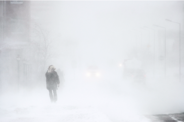 Un blizzard en Sibérie.