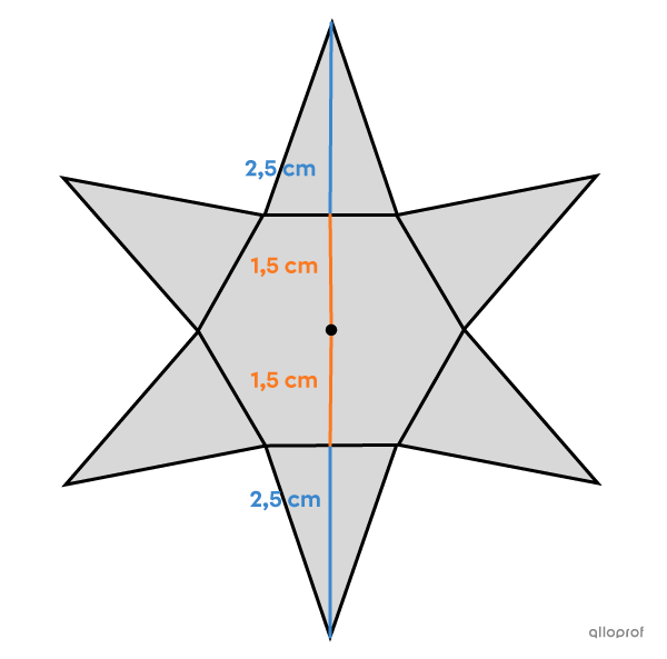 Les dimensions d’une étoile de ninja.