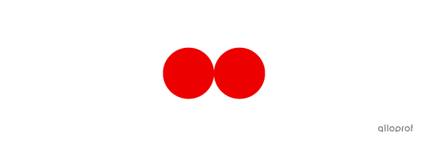 A molecule of oxygen, formed by two atoms of oxygen, is represented using Dalton’s atomic model.