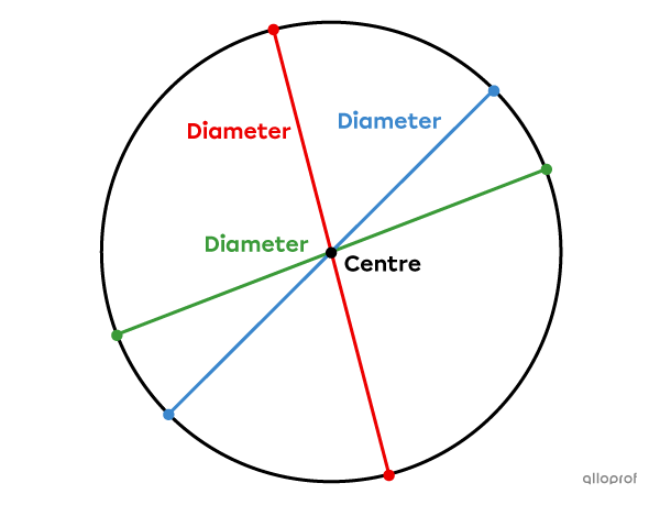 There are an infinite number of diameters in a circle.