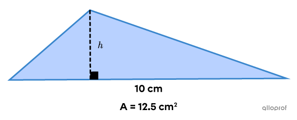 A triangle for which the height is sought.