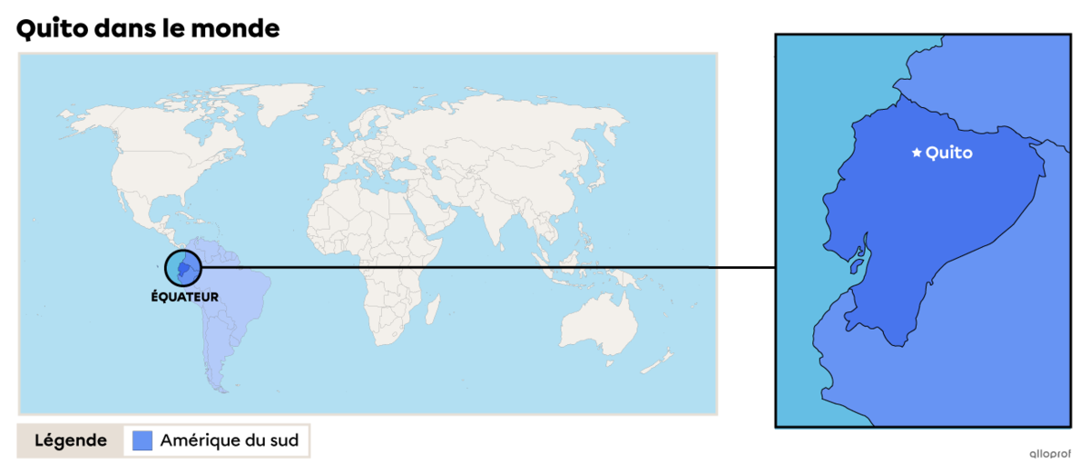 Localisation de la ville de Quito.