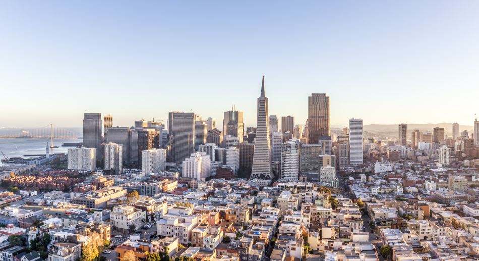 Photographie de la métropole de San Francisco aux États-Unis.