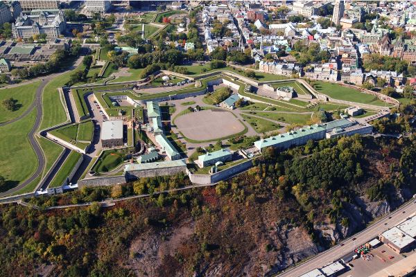 Photographie aérienne de la Citadelle de Québec.