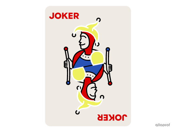 Un joker dans un jeu de 54 cartes.