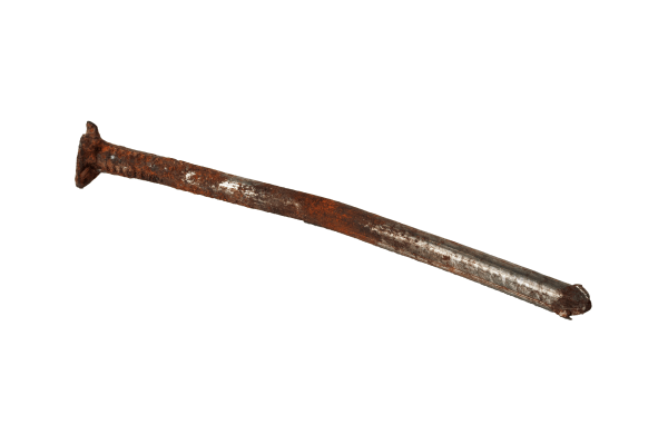 An oxidized iron nail.