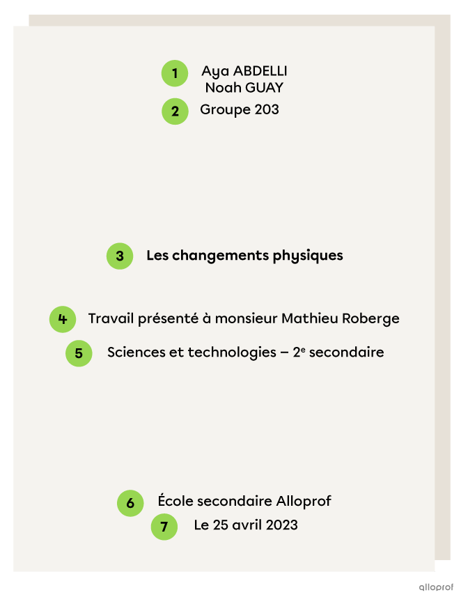 Une page de présentation d'un rapport de laboratoire.