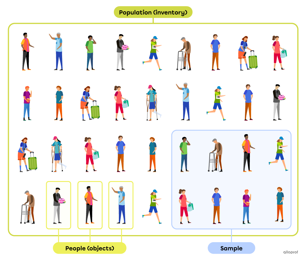 A sample in a population or inventory.