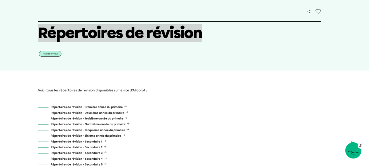 Répertoires de révision