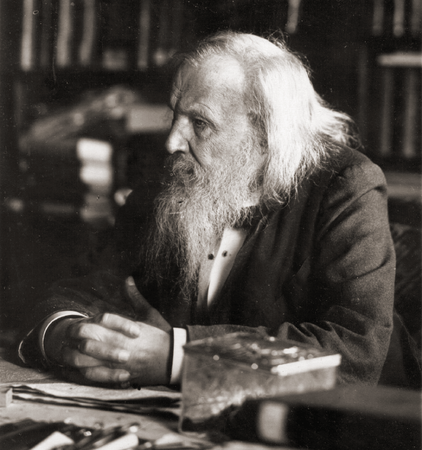 Portrait of the chemist Dmitri Mendeleev. 