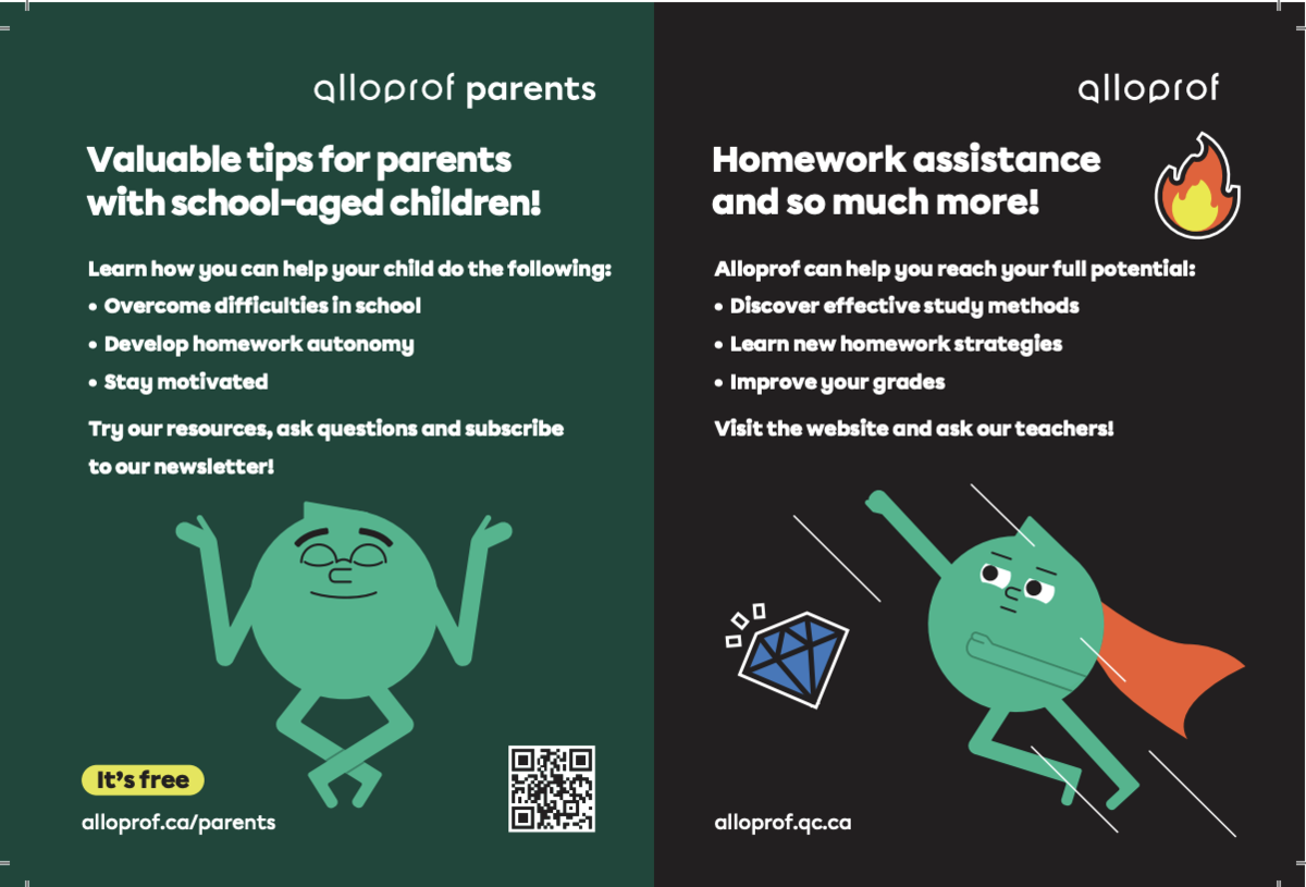 Affiche Alloprof en anglais