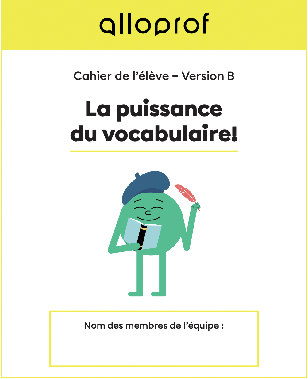 La puissance du vocabulaire - Cahier B élève (débutant)