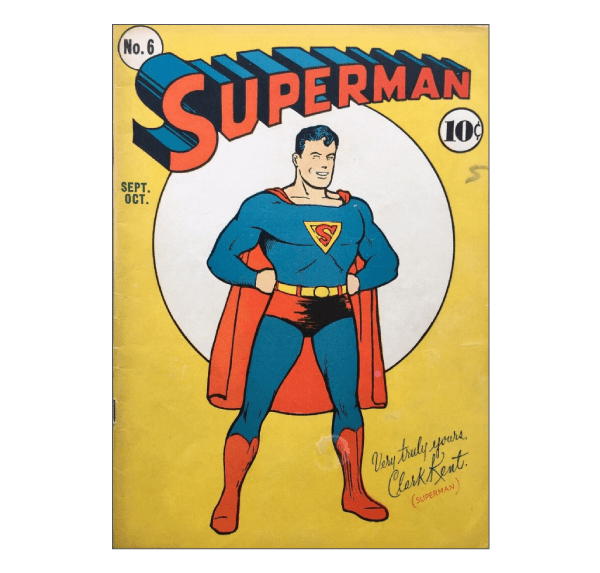Couverture d’une bande dessinée de « Superman ».