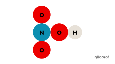 A molecule of nitric acid.