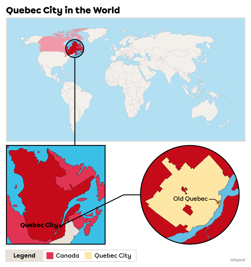 Location of Quebec City in the World.