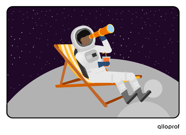 Astronaut observing the night sky.