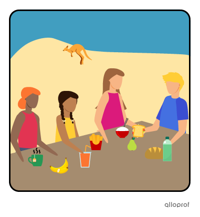 Friends sharing a meal.