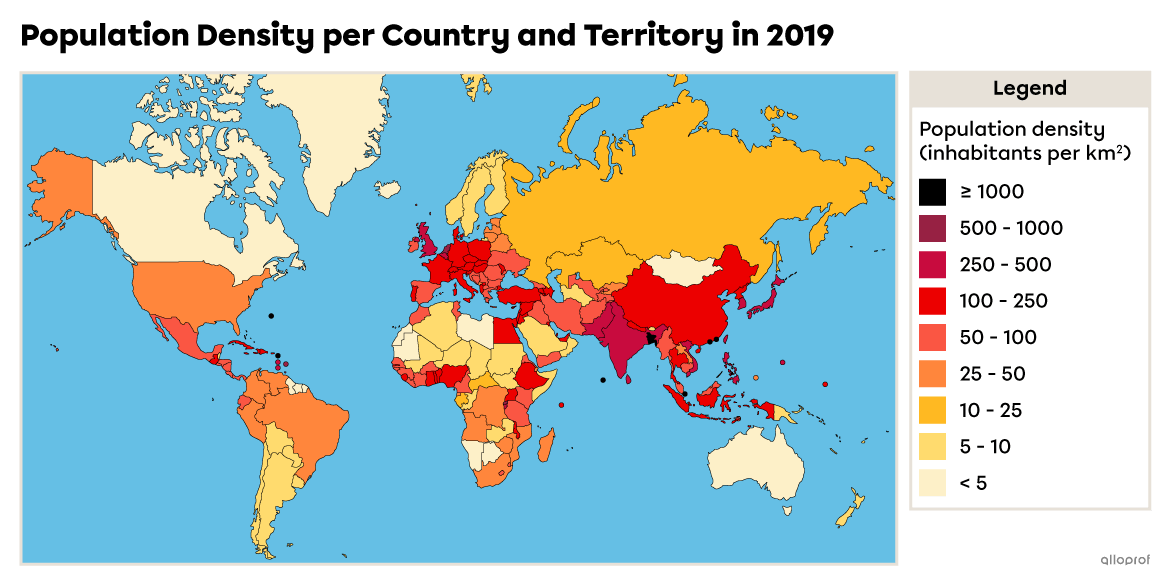 Population Density in the World.