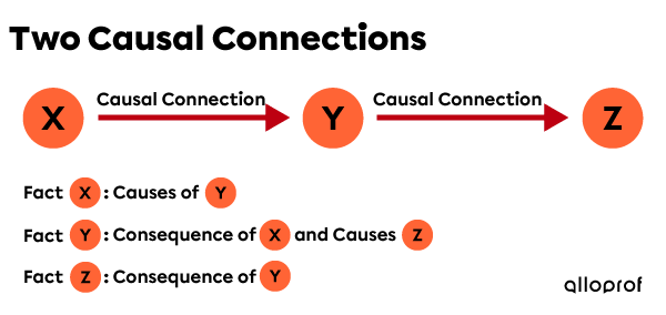 Diagram illustrating two causal connections.