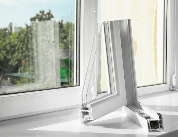 A window insulated with argon gas.