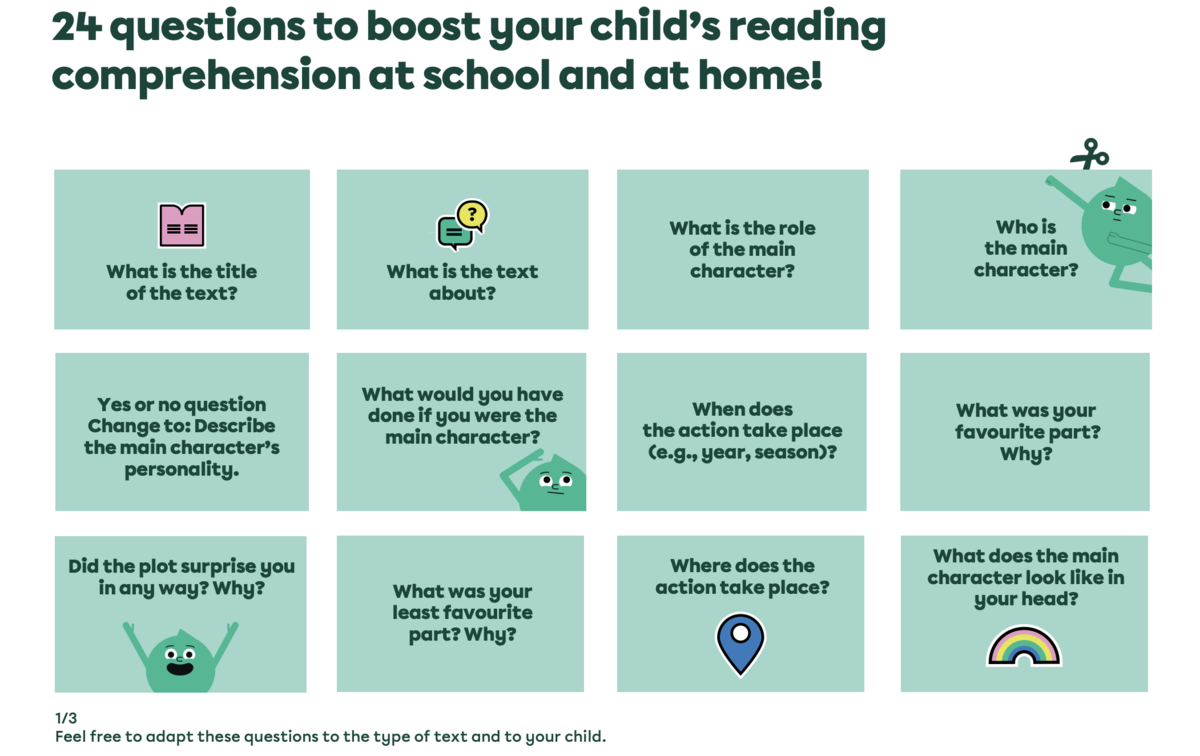 24 questions to boost your child’s reading  comprehension.