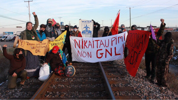 Action menée par le Collectif des Premiers Peuples défenseurs des terres ancestrales.