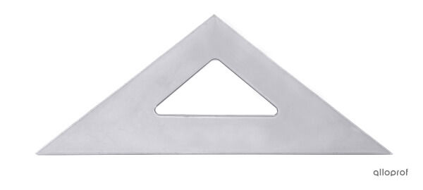  A photo of a 45-degree set square.