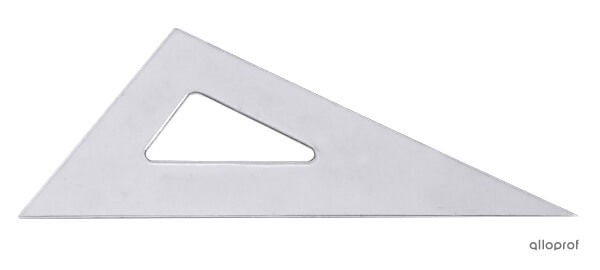 A photo of a 30- and 60-degree set square.