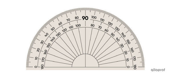 Une photo d'un rapporteur d'angle.