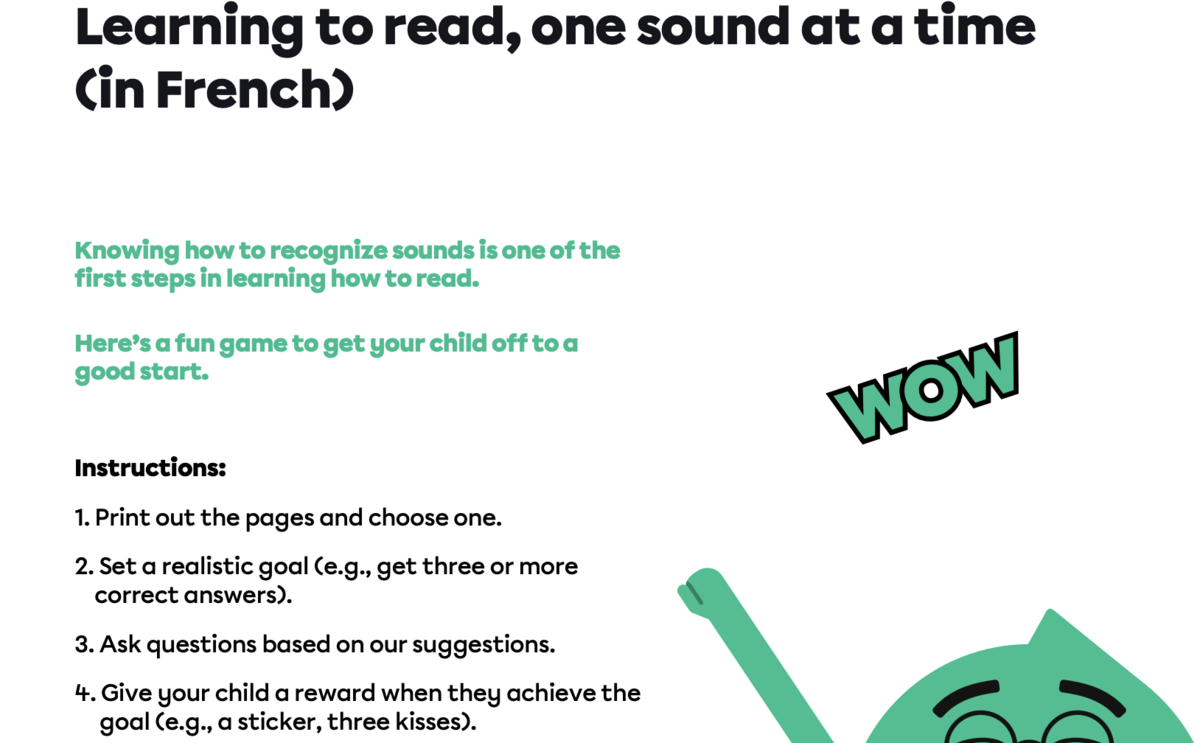 Learning to read in French, one sound at a time.