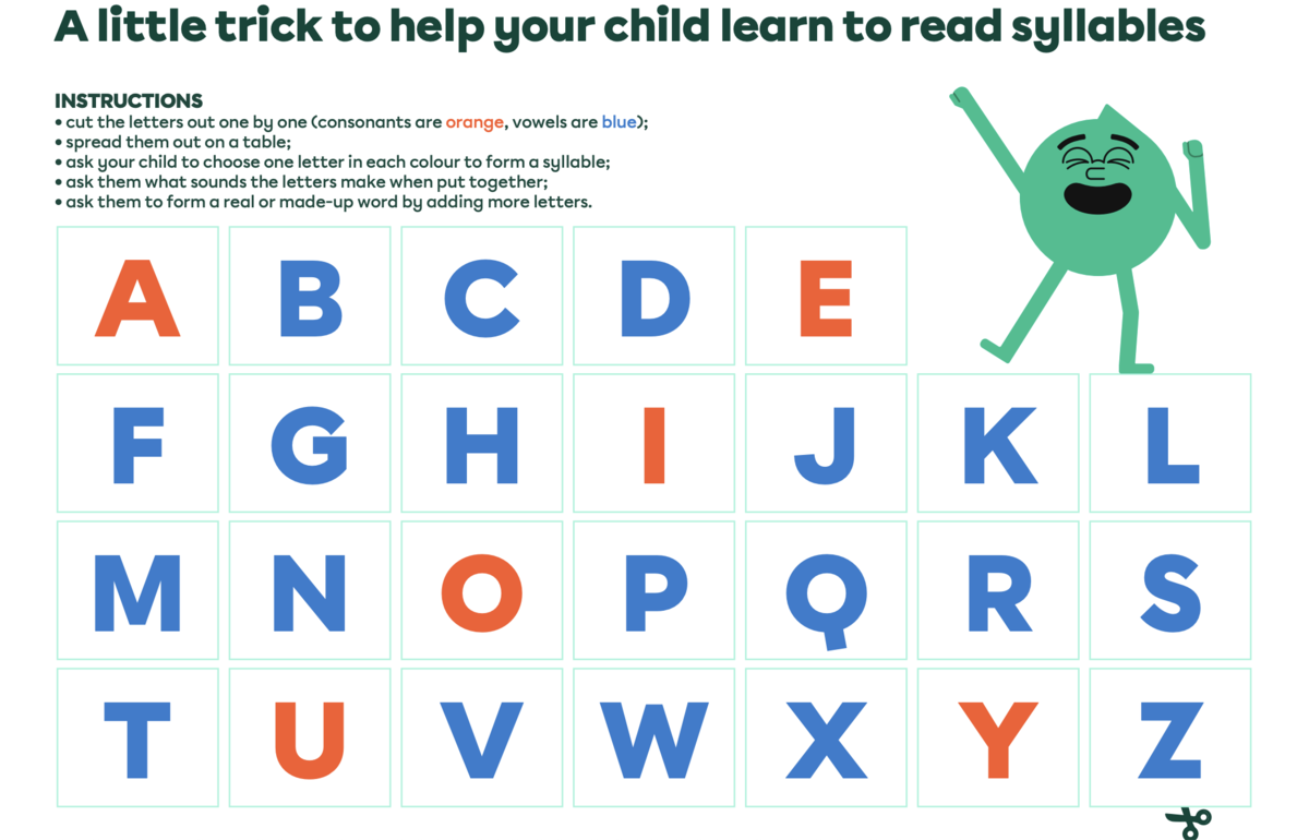A little trick to help your child learn to read syllables.