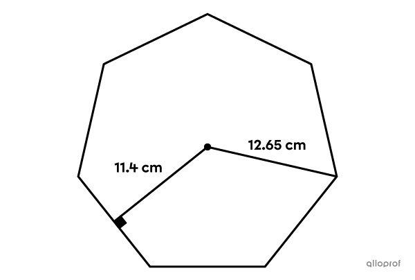 A regular polygon whose perimeter is sought.