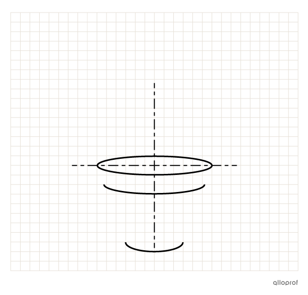 Drawing of two curves under the ellipse.