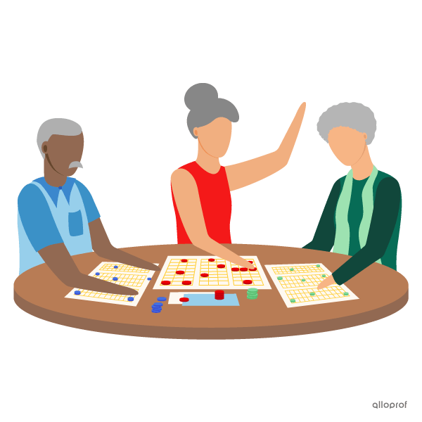 Elderly people playing board games.