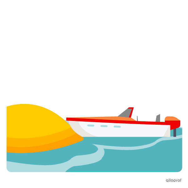 A fully functioning boat hidden in a cave on the other side of the desert island.