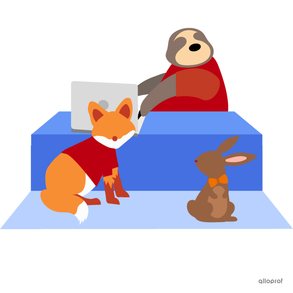 A representation of a sloth acting as a cashier. 
