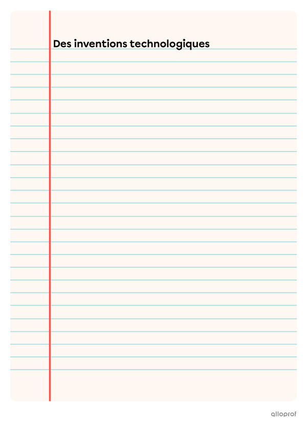 Inscrire le sujet de la ligne du temps.