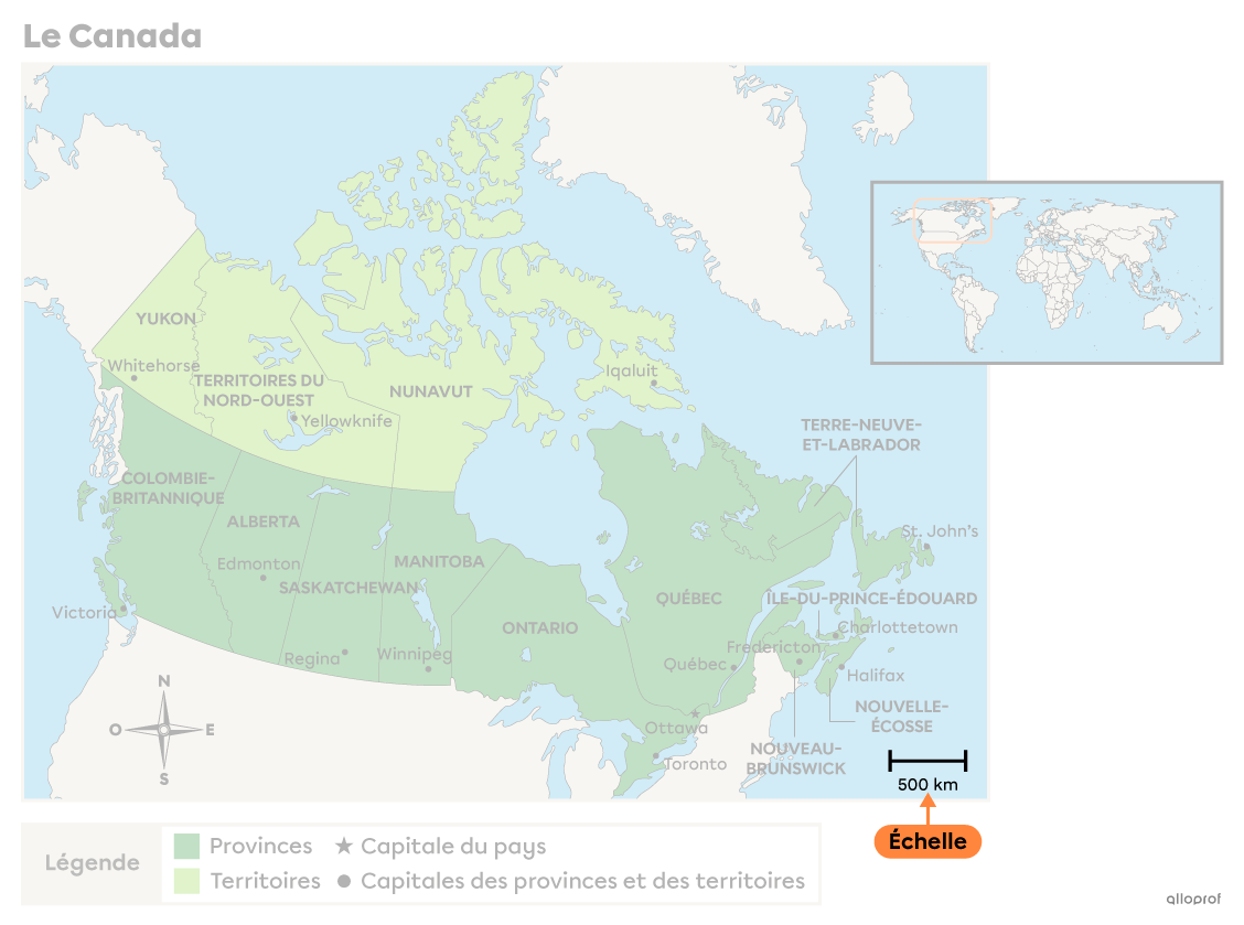 L’échelle sur une carte géographique. 