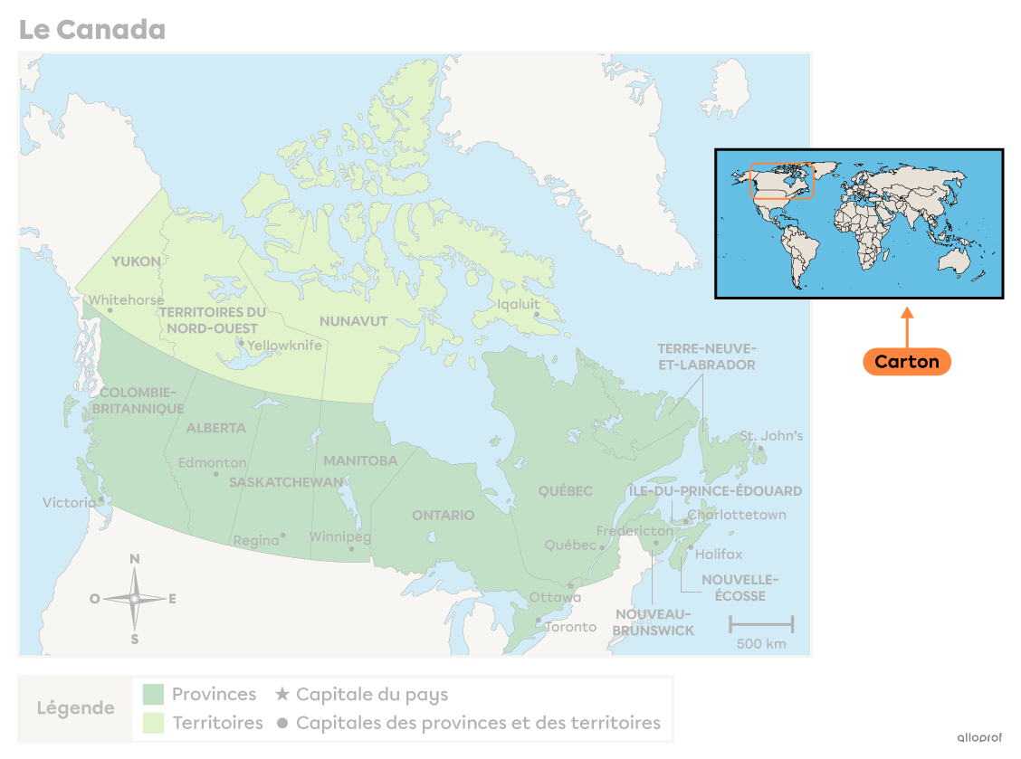 Le carton sur une carte géographique.