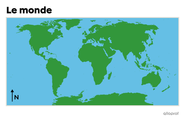 Une carte qui indique le nord.