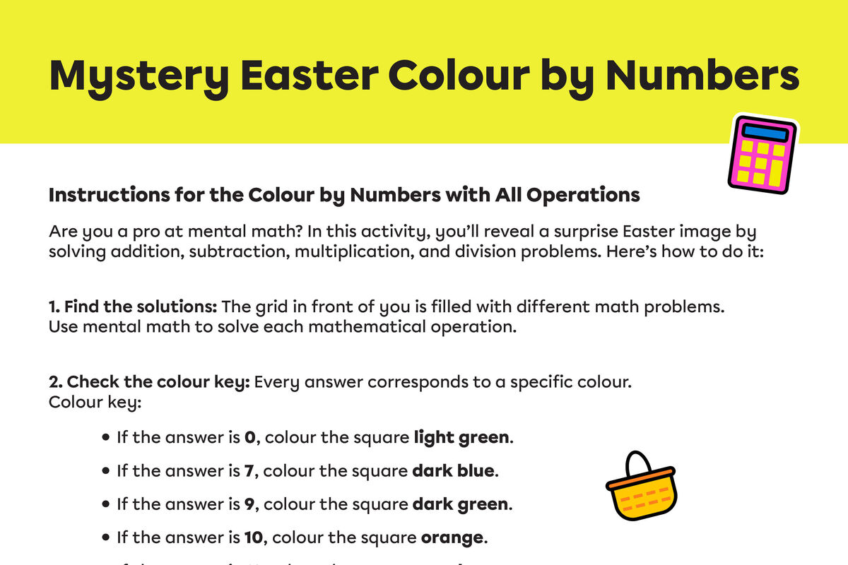All Operations Colour by Numbers.