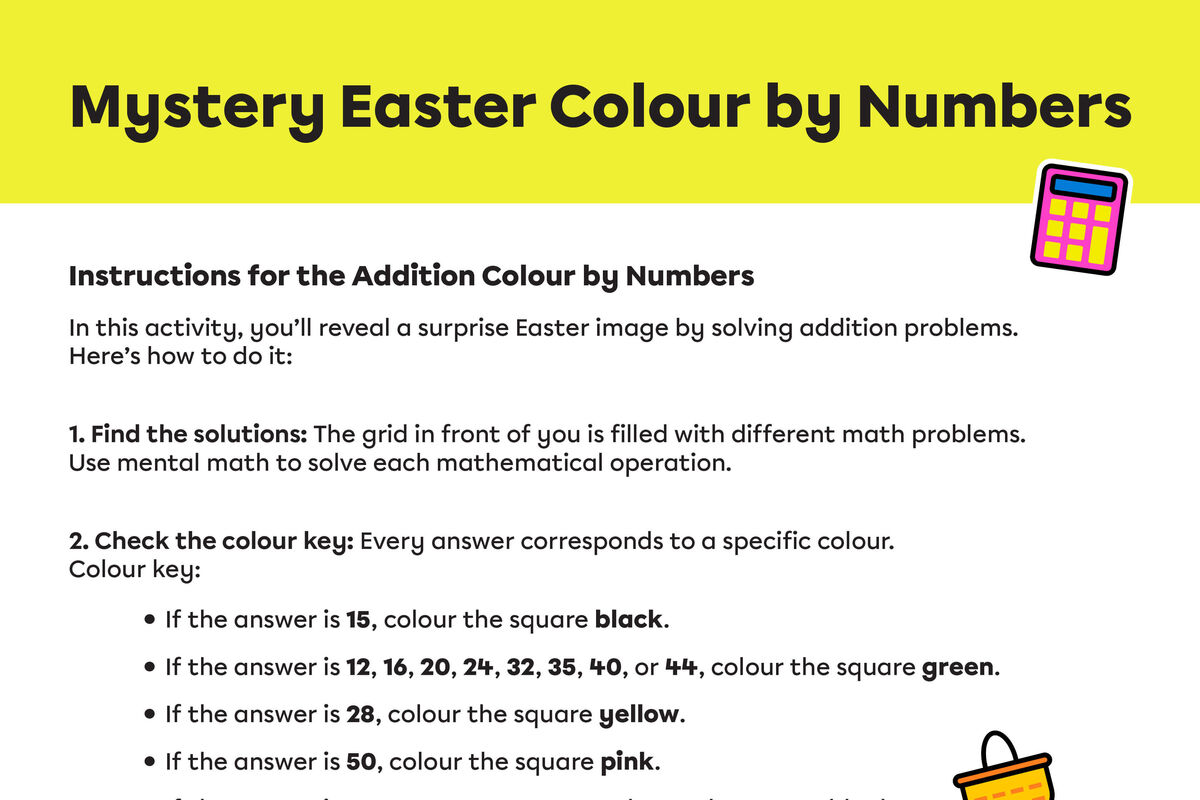 Mystery Easter Colour by Numbers - Additions