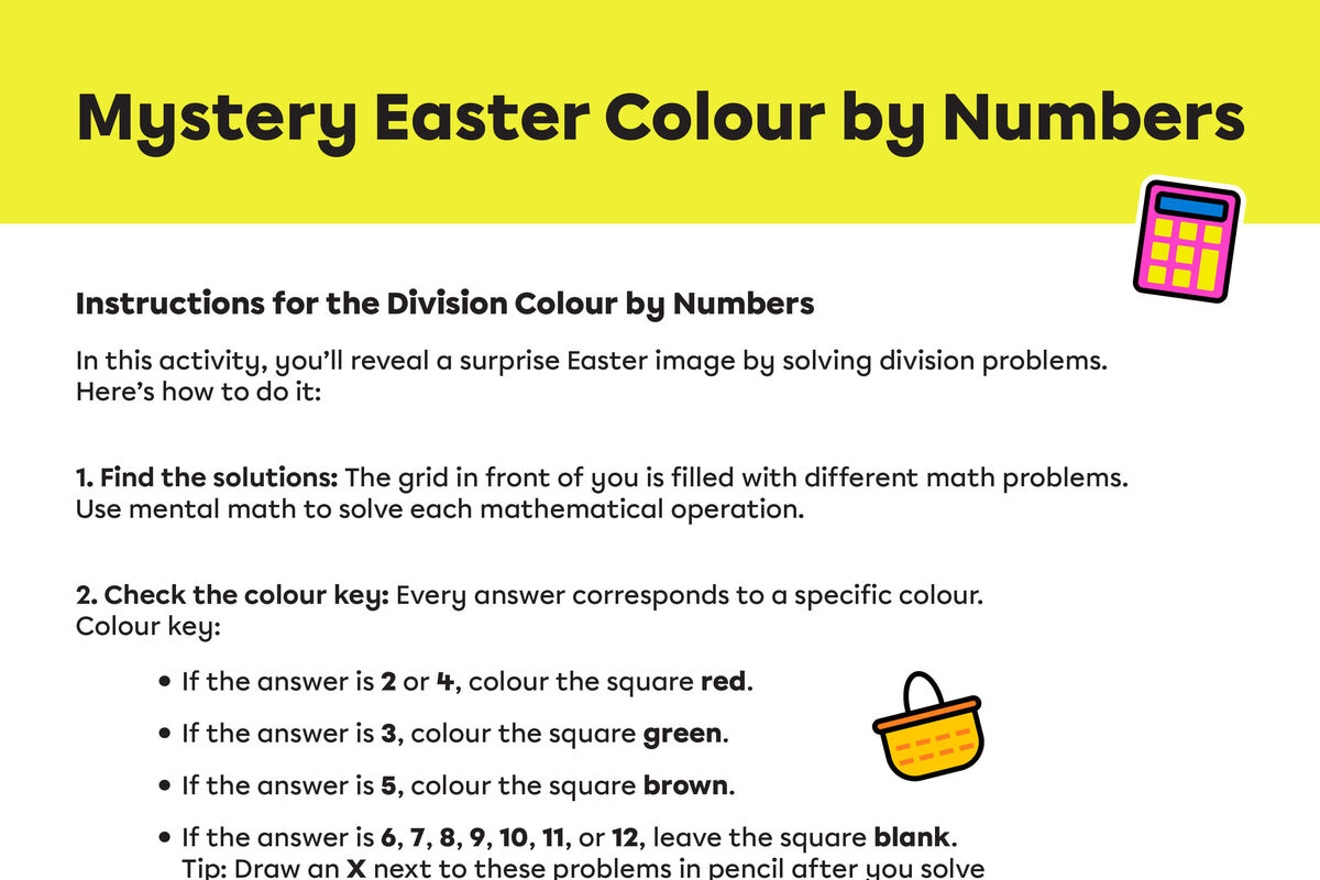 Division Colour by Numbers.