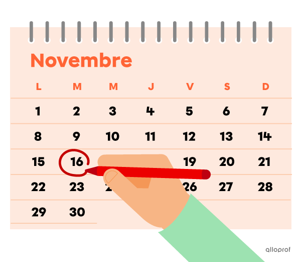 Image d’un jour dans un calendrier.