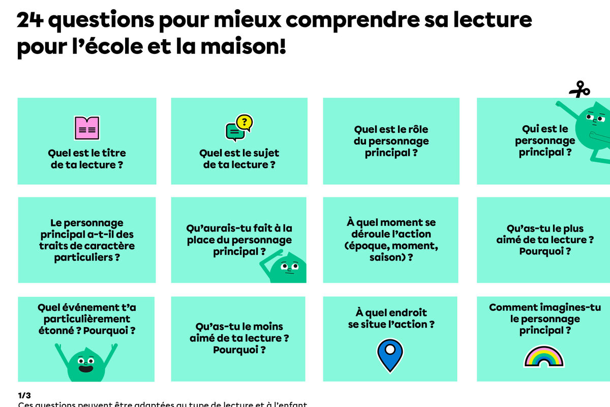 24 questions pour mieux comprendre sa lecture pour l’école et la maison!