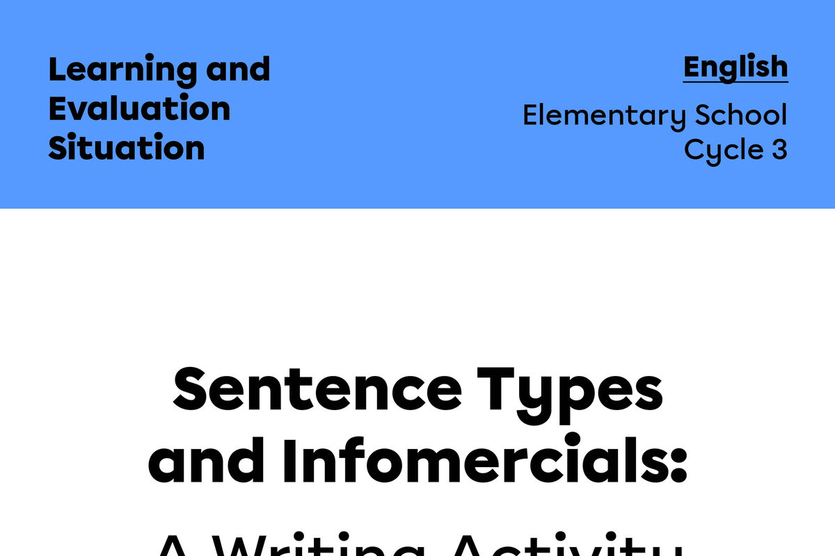 LES : Sentence Types and Infomercials, A Writing Activity