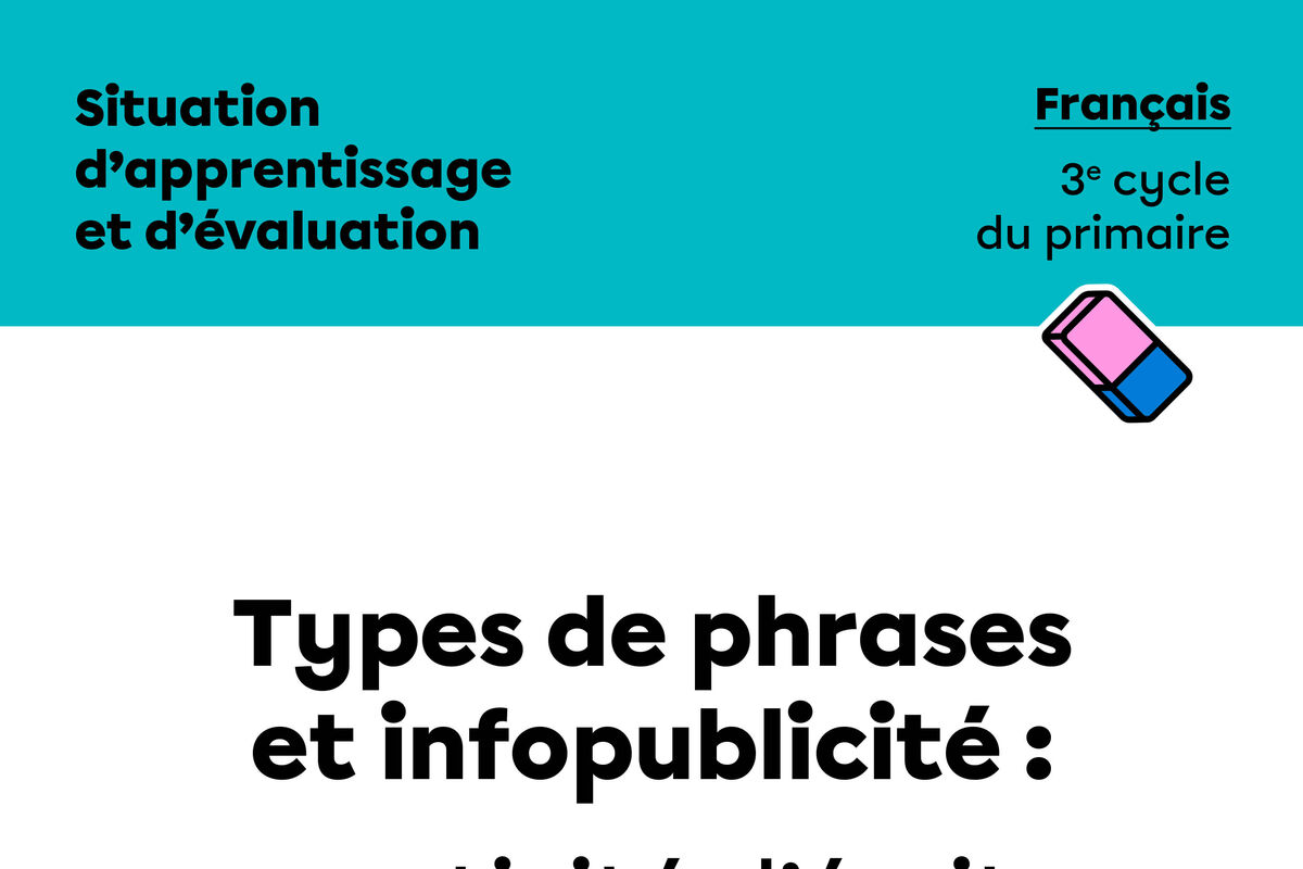 SAÉ : Types de phrases et infopublicité, une activité d'écriture