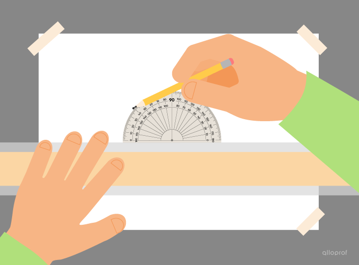 Use a t-square and protractor to draw an oblique line.