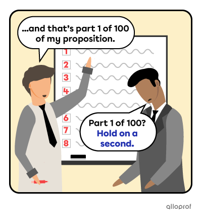 An employee making a way too long presentation to his boss.