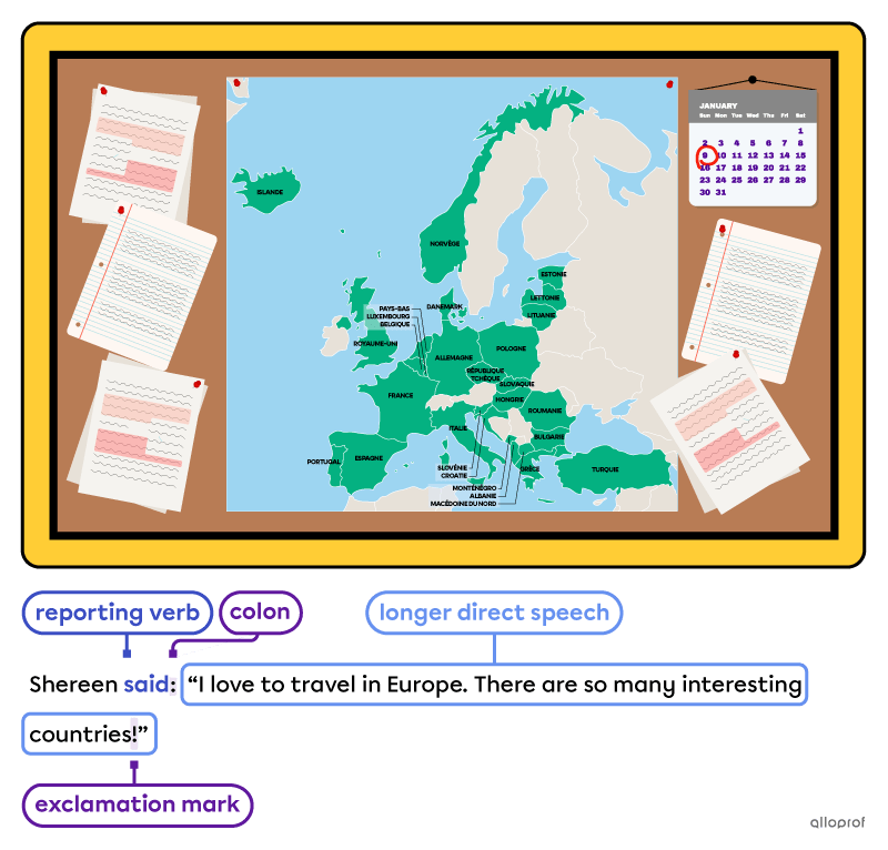 Direct speech introduced with a colon